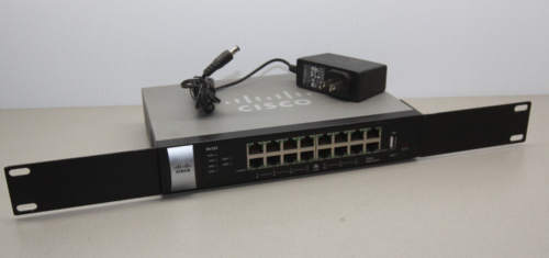 Cisco RV325 16-Port Gigabit Wired Router RV325 – Rack Ears + Brick – Pwr Tested