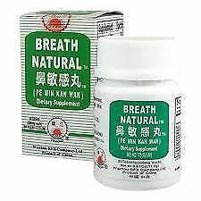 50 tablets/Bottle Breath Natural (Pe Min kan Wan) for Pollen Nasal Allergy