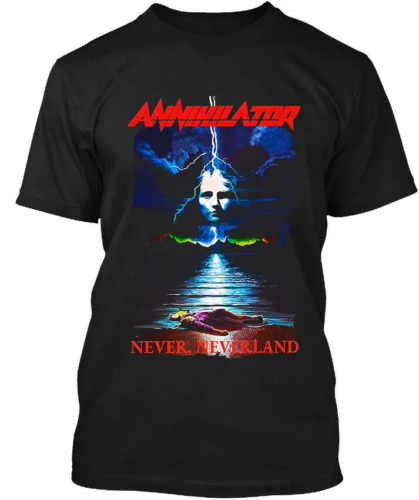 Annihilator Never, Neverland T-Shirt Short Sleeve Cotton Black S to 5XL BE1130