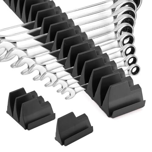 Wrench Organizer for 40 Wrenches, Improving Efficiency Magnetic Wrench Black