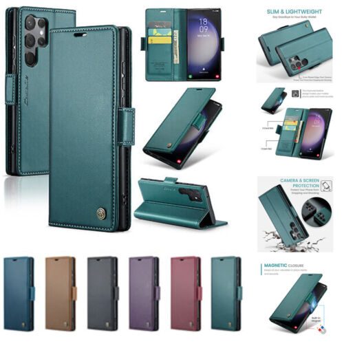 Case For Samsung Galaxy S24S23 Ultra Plus A54 Magnetic Flip Leather Wallet Cover