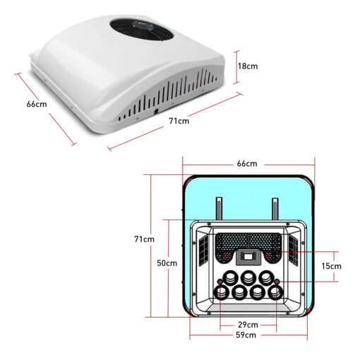 12V Rooftop RV Air Conditioner Electric Heat & Cool AC Unit US Fit RV motorhome