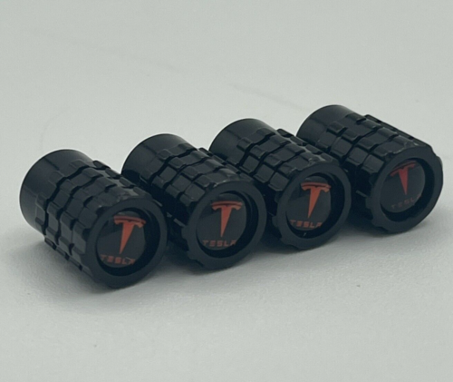 4pcs Universal Fit Tesla Car Wheels Tire Air Valve Cap Stem Dust Cover