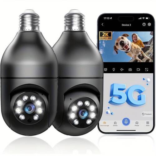 Noahtec Home Wireless Security 360°2K IP E27 Light Bulb Camera Wi-Fi IR Night