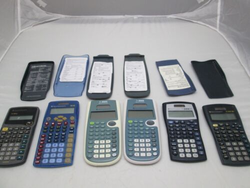 Lot x 6 Texas Instruments Solar Scientific Calculator With Cover