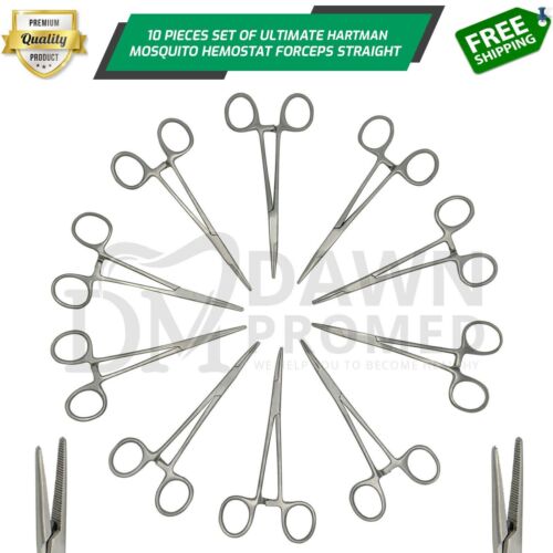 10 Pcs Mosquito Hemostat Locking Forceps 3.5″ Straight Surgical Dental Medical