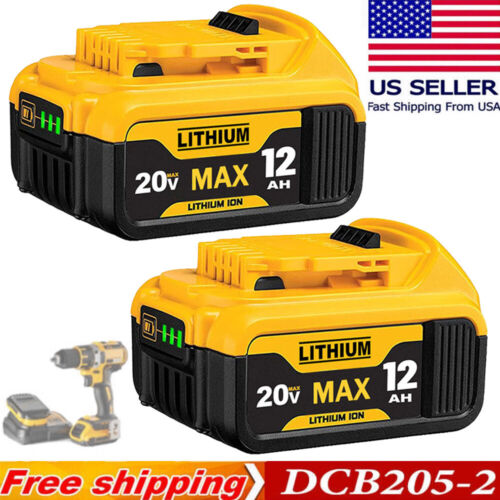 2Pack For DeWalt 20V 20 Volt Max XR 12.0AH Lithium Ion Battery DCB206-2 DCB200-2