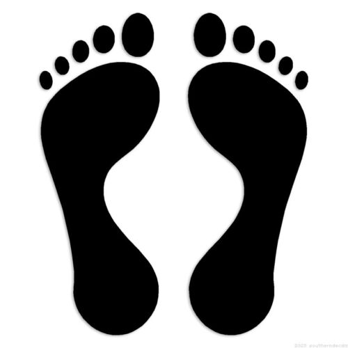 Footprints – Decal Sticker – Multiple Colors & Sizes – ebn6129