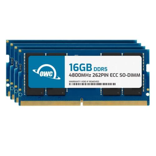 OWC 64GB (4x16GB) DDR5 4800MHz 1Rx8 ECC Unbuffered SODIMM 262pin Memory RAM