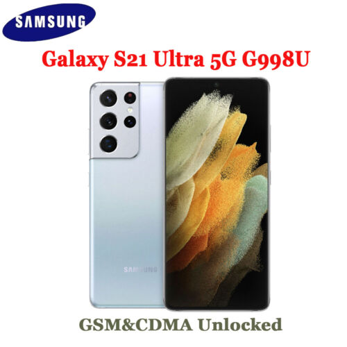 NEW SEALED Factory Unlocked Samsung S21 Ultra 5G G998U 128GB Silver Smartphone