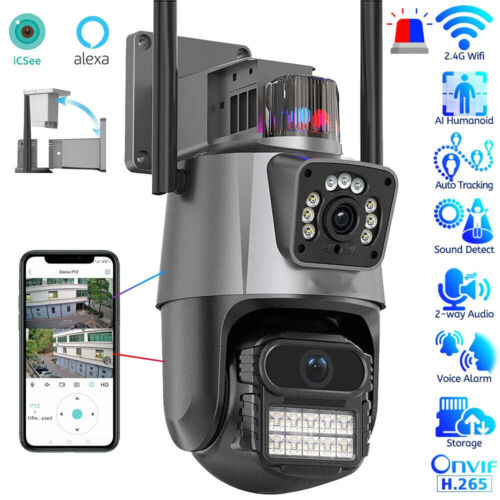 4K 8MP 8X Zoom WiFi Smart Camera Dual-Lens Outdoor PTZ IR Night Vision Cam