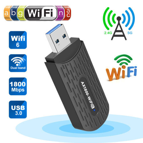 USB 3.0 WiFi Adapter 1800Mbps Wireless Network Dongle Dual Band 2.4/5GHZ AX1805