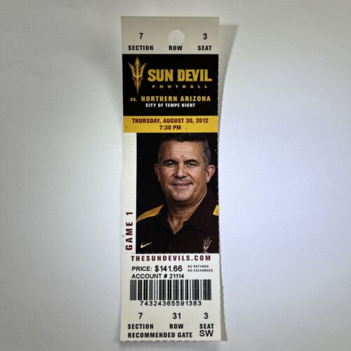 2012 Todd Graham Debut ASU Ticket 63-6 Taylor Kelly 1st Start 247 Yds M Grice 3T