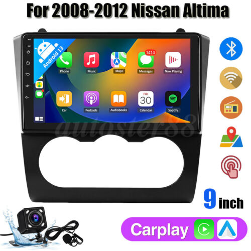 For 2008-2012 Nissan Altima Apple CarPlay Car Radio Android 13 GPS Stereo 2+32GB