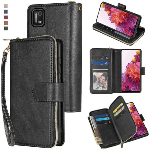 For Cloud Stratus C7 Wallet Case 9Card Zipper Slots Kickstand Flip Leather Case