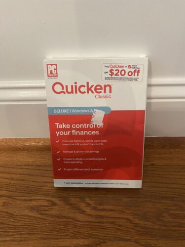 Quicken Classic Deluxe Personal Finance 1-Year Subscription (Windows/Mac) New