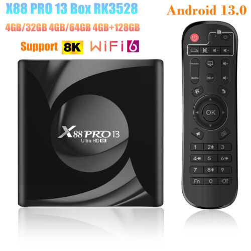 X88 PRO 13 RK3528 Android 13 Smart TV Box 4G 64G Wifi6 BT 4K H.265 Media player