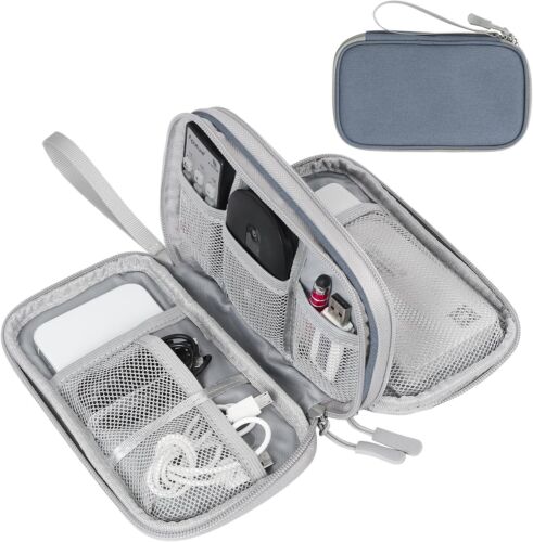 FYY Electronic Organizer, Travel Cable Organizer Bag Pouch Light Grey