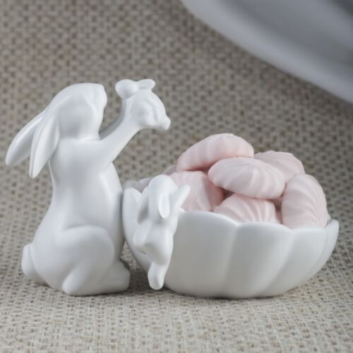 Candy servers bowl “Mom Rabbit with Bunnies Kids”. Bunny platter rabbit gift mom