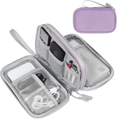 FYY Electronic Organizer, Travel Cable Organizer Bag Pouch Light Purple