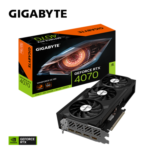 GIGABYTE GEFORCE RTX 4070 GV-N4070WF3OC-12GD GDDR6X PCI-E 4.0×16 HDMI DP