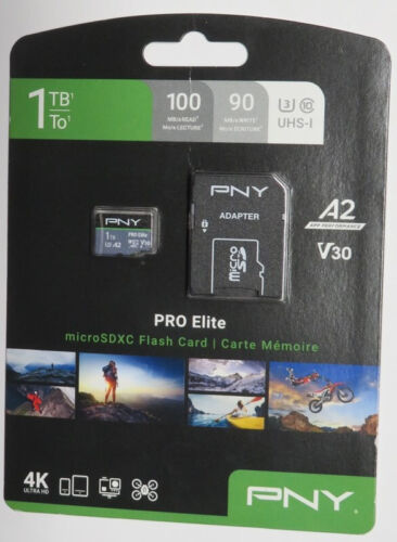 PNY 1TB microSDXC Memory Cards, 100MB/s, UHS-I, 4K UHD, Full HD