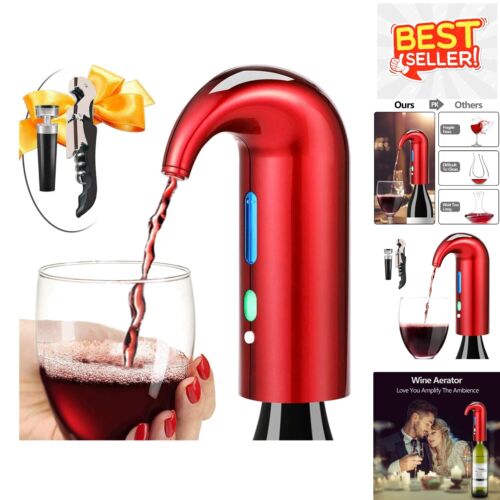 USB Rechargeable Wine Aerator Pourer with Airtight Seal – Effortless Decanting