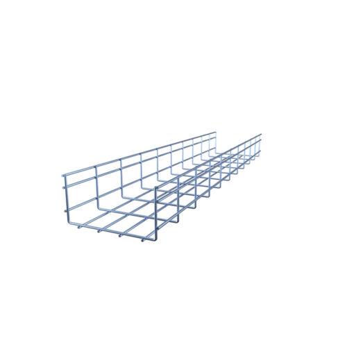 NavePoint Electro Zinc Plated Wire Mesh Cable Tray, 7.88″W x 3.94″D x 118.12″L