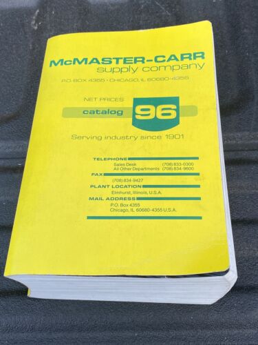 McMaster Carr 96 Supply Catalog, Technical Industry Parts Support Equipment 1990