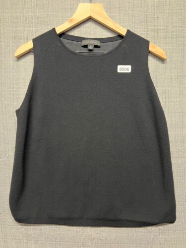 Ann Taylor Women’s Blouse Black Tank Sleeveless Round Neck Size Large