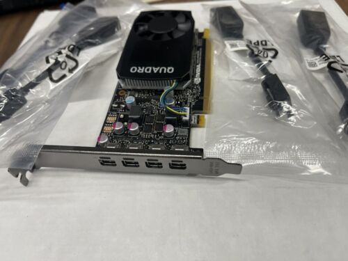 QUADRO P600 Graphic Card, with 4 new Dell Mini DP to DP adapters