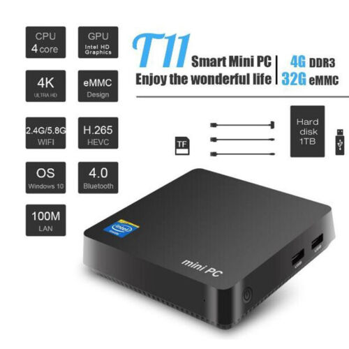 Mini PC Intel Z8350 4 Core 4GB+64GB WIN10 HDMI&VGA Output WIFI UHD H265