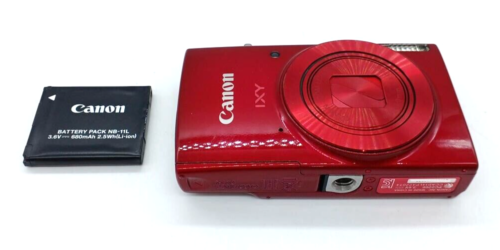 [ Exc ] Canon IXY 190 PowerShot ELPH 190 Red 20.0MP 10x Optical Zoom w/ Battery