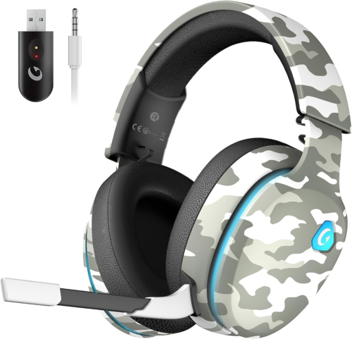 2.4Ghz Wireless Gaming Headset for PS5, PS4 Fortnite & Call of Duty/Fps Gamers,