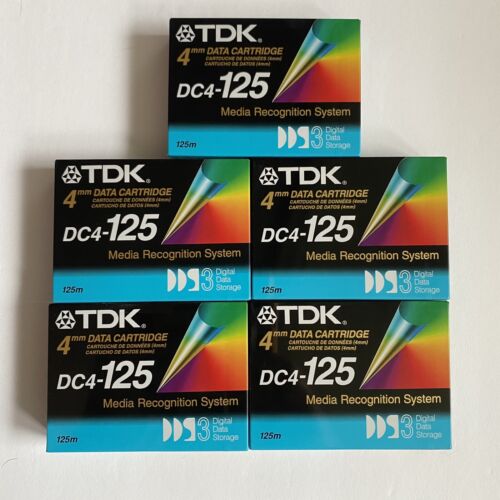 TDK DC4-125 4mm Data Cartridge DDS-3 Lot Of 5 New & Sealed