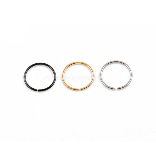 20G 18G 1/4″ 5/16″ 3/8″ Gold Plated on Steel Seamless Nose Hoop Ear Tragus Ring