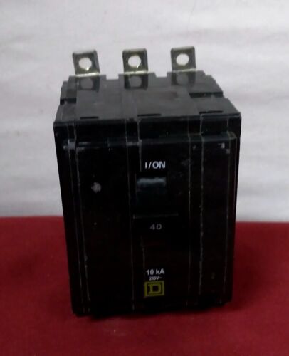 SQUARE D QOB340 Bolt-On Circuit Breaker 40 Amp 3 Pole 240VAC SHIPS SAME DAY