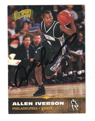 Allen Iverson Signed Autographed 1996 97 The Score Board Rookie Card Phil Sixers