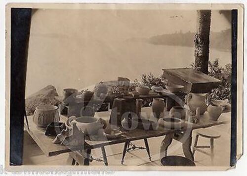 Western Adobe Style Pottery Artists Studio Display Antique Snapshot Photograph