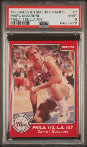 1983-84 Star Sixers Champs Mark Iavaroni Phila 113, LA 107 #7 SP PSA 9 Pop 1/3/1