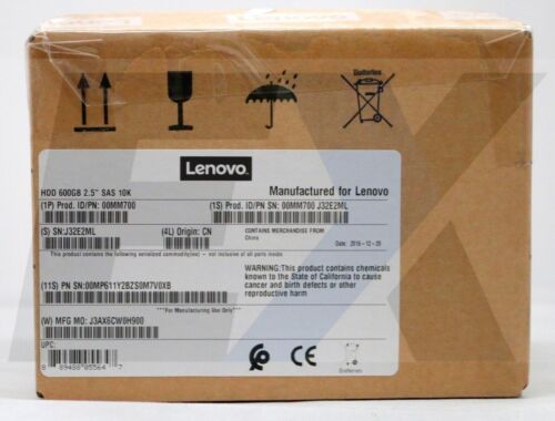 00MM700 – 600GB 10k SAS 2.5″ HDD for Lenovo Storage Open Box