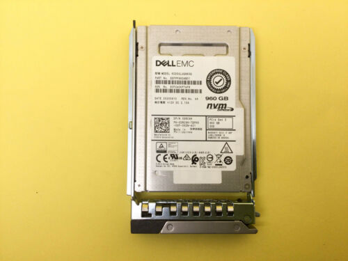 DRC9H DELL 960GB NVME PCIe Gen3 2.5in SSD 0DRC9H KCD5XLUG960G w/ Gen 14 Tray