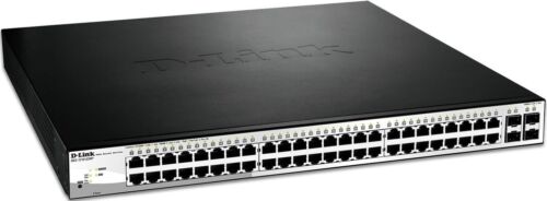 D-Link 52-Port Gigabit Smart Managed PoE+ Switch 48 PoE+ Ports 370W + 4Combo SFP