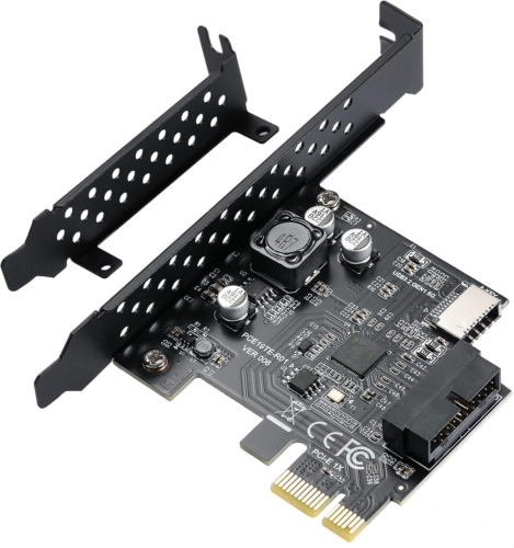 PCI-E 1X to USB 3.2 GEN1 5Gbps 20Pin Front Panel Header (To Type-C Front Panel H