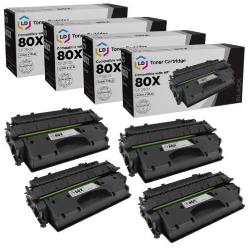 LD Products 4PK Replacement HP 80X Toner Cartridge CF280X 80A CF280A HY Black