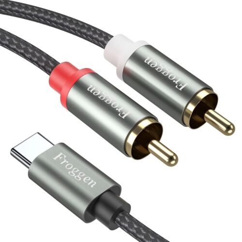 USB C to 2 RCA Audio Cable, RCA Cables Type-C to 2 Male RCA to USB C for i-Pad