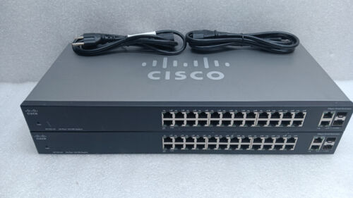 (Lot Of 2) Cisco SF102-24 24 Port 10/100 Business Unmanaged Network Switch #99