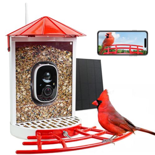 Smart Bird Feeder with Camera Solar, Auto Capture Bird Videos & Motion Detect…