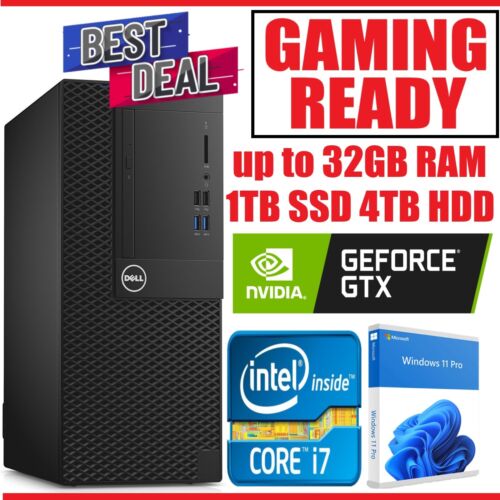 Dell Desktop PC MT i7 NVIDIA GTX745 up 32GB DDR4 4TB SSD GAMING READY Win11Pro