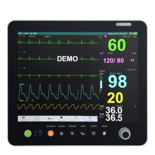 15 Inch Screen Multi-Parameter Patient Monitor ECG NIBP SPO2 Temp Resp